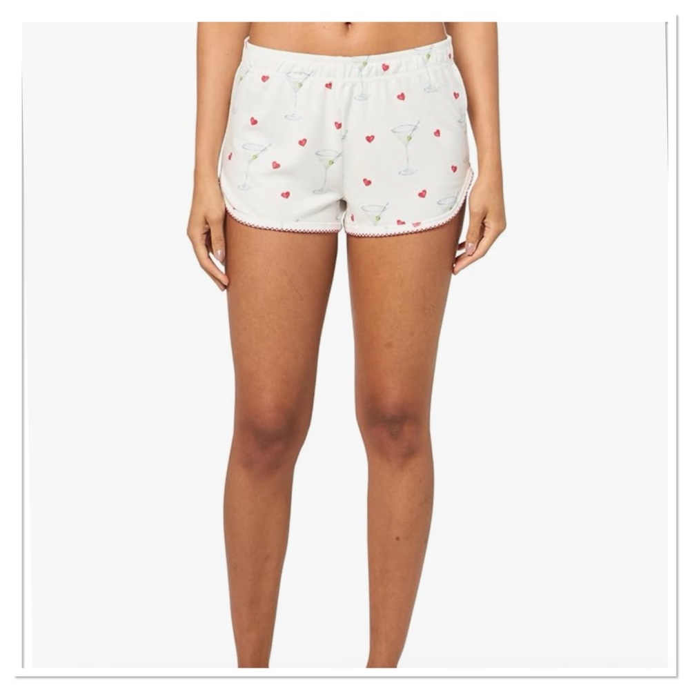 PJ Salvage Women’s Holiday Happy Hour Shorts with Heart and Martini Print